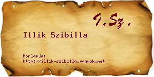 Illik Szibilla névjegykártya